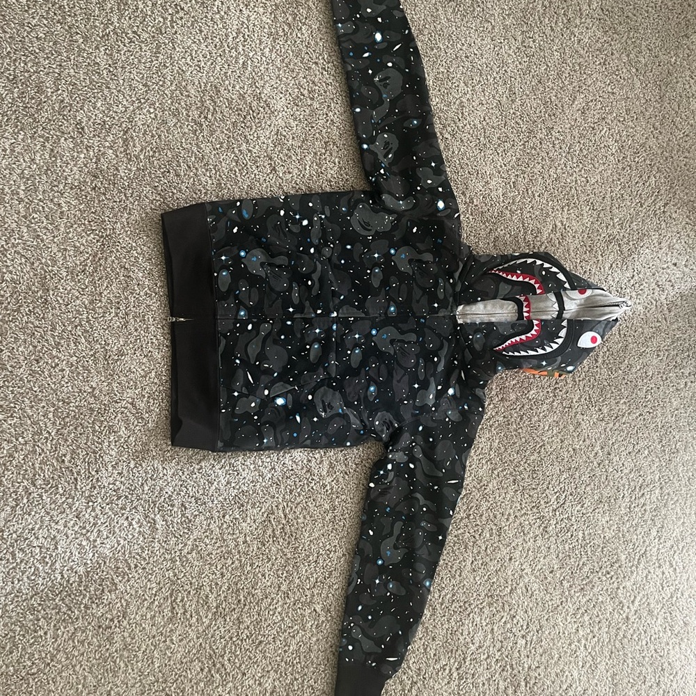 Bape Black Shark Camo Zip WGM Hoodie